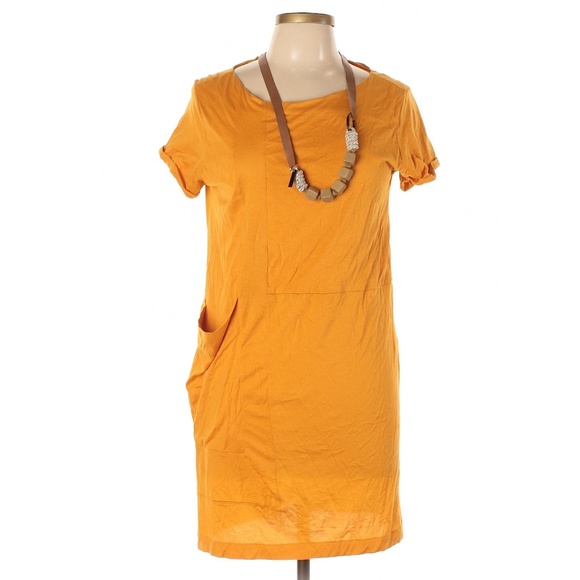 Piazza Sempione Dresses & Skirts - Piazza Sempione Orange Casual Dress with Necklace